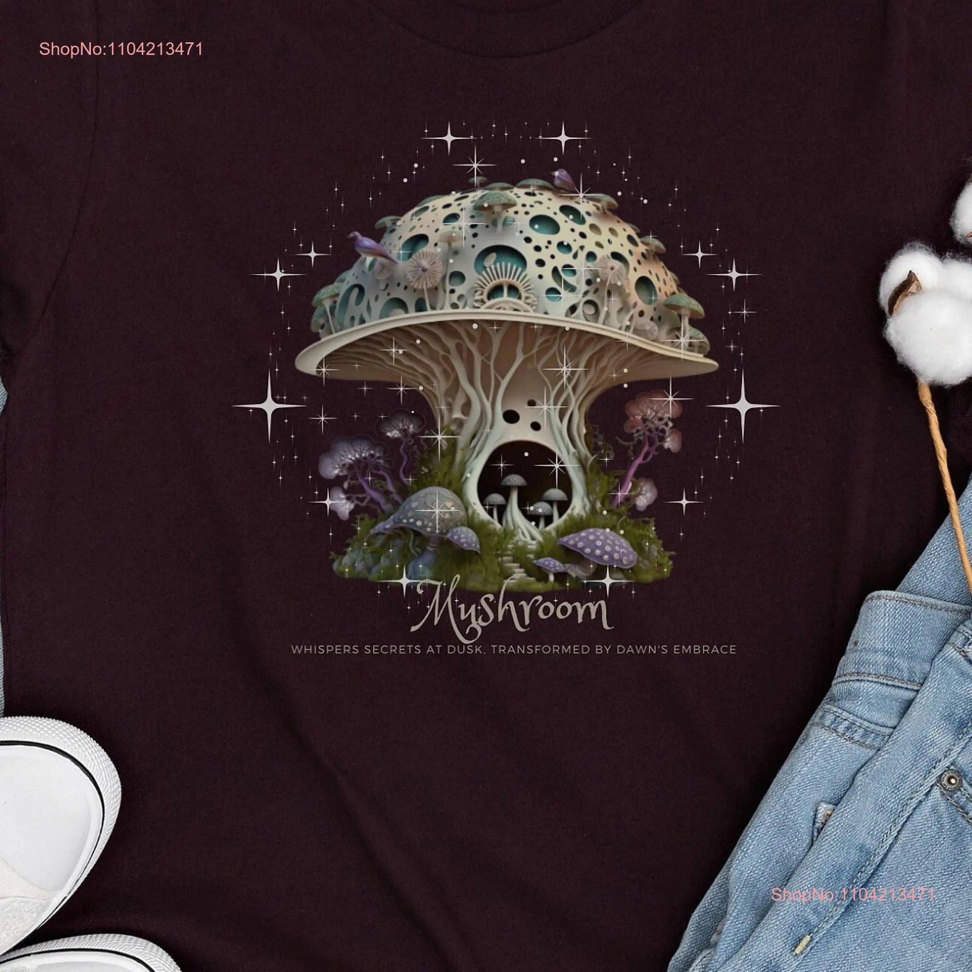 Enchanting Goblin and Mushroom Home Goblincore T Shirt Cottagecore Chic Naturecore Boho Wear Nature Botanical Green Witch