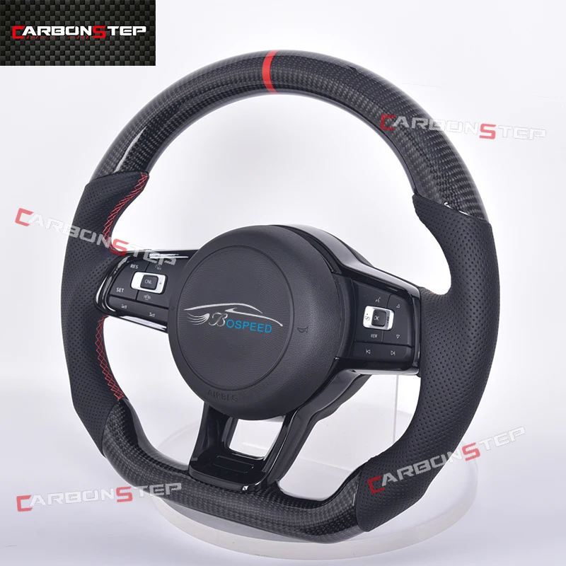 

Suede Forged Carbon Fiber LED Steering Wheel For Volkswagen VW Golf Golf 7 5 6 8 R GTI MK7 MK5 MK6 MK3 Passat B5 GTE Polo 5