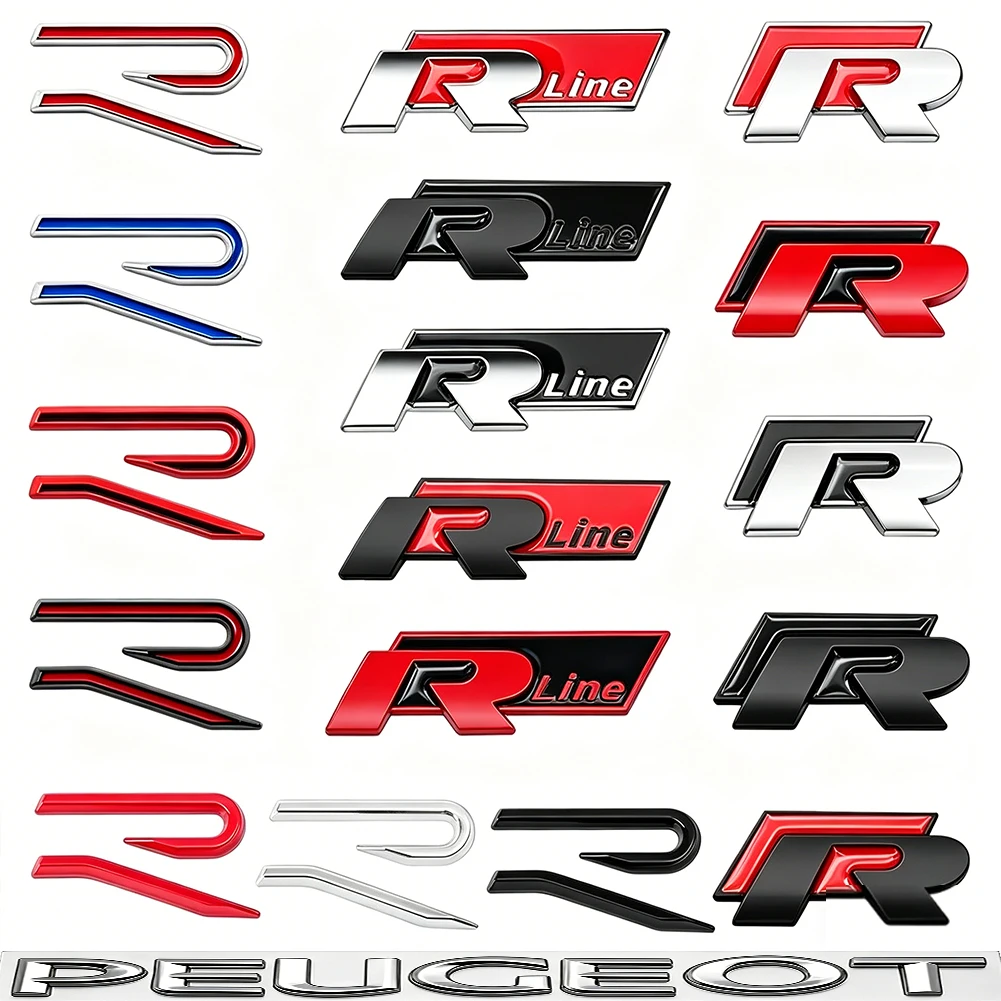 3D Metall R-Logo Aufkleber Auto Heckklappen-Emblem Aufkleber für VW Golf 5 6 7 MK7 MK6 Polo Jetta Scirocco Beetle Passat Tiguan – Detail 2