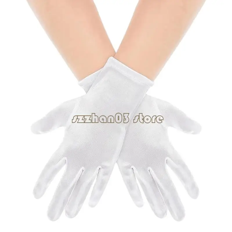 367C Wedding Gloves Proms Gloves White Short Thin Gloves for Operas Women Lady Theme Proms Costume Accessories