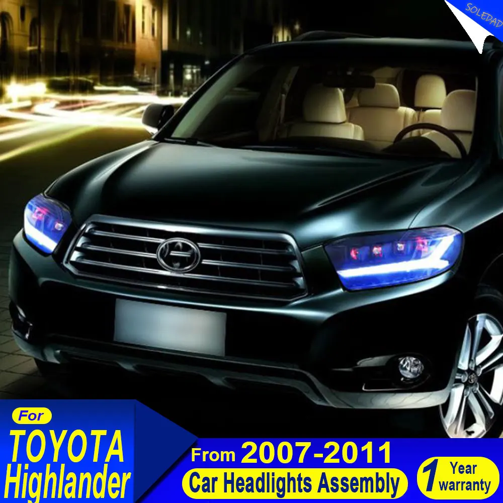 LED Head Lamp for Toyota Highlander 2009-2011 Headlights LED Headlight DRL Turn Signal High Beam Angel Eye Projector Lens