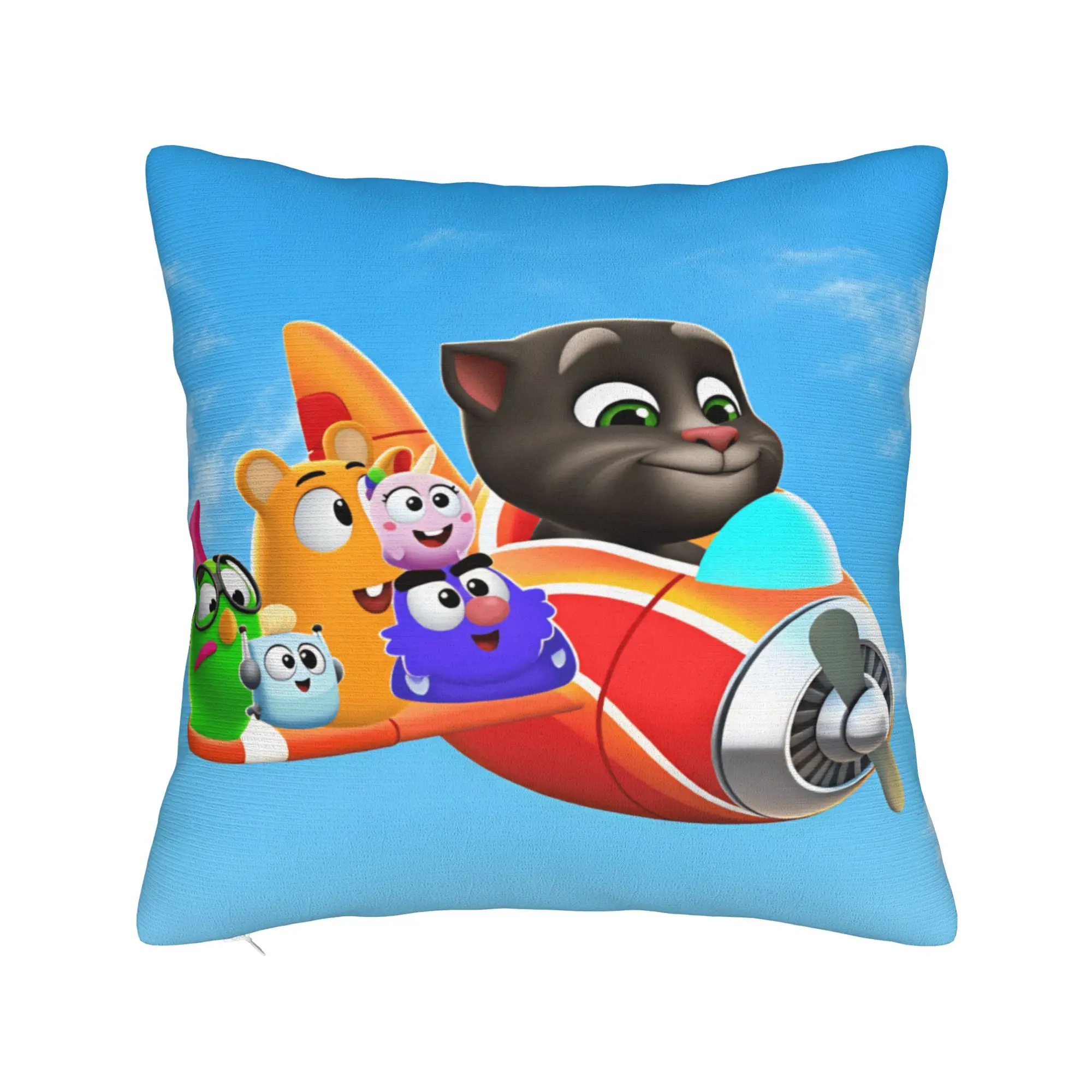 Decorative T-Talking T-Tom And F-Friends Pillow Case  Comfy Pillow Cover Cute Funny Cushion Cover For Sofa Home Decoration