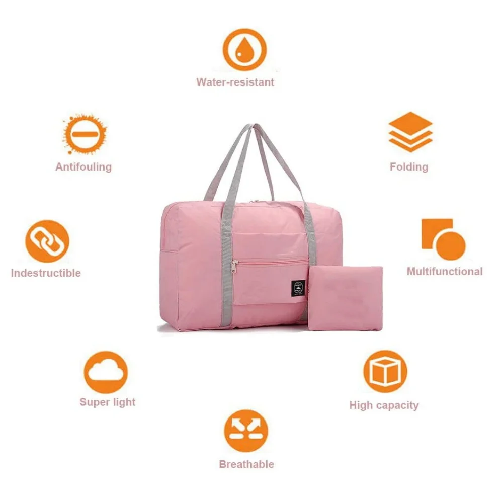 Water Proof Shoulder Travel Bag Fashion Flamingo Series Print Handbag Luggage Pack Women Nylon Foldable Large Capacity Tote Bags