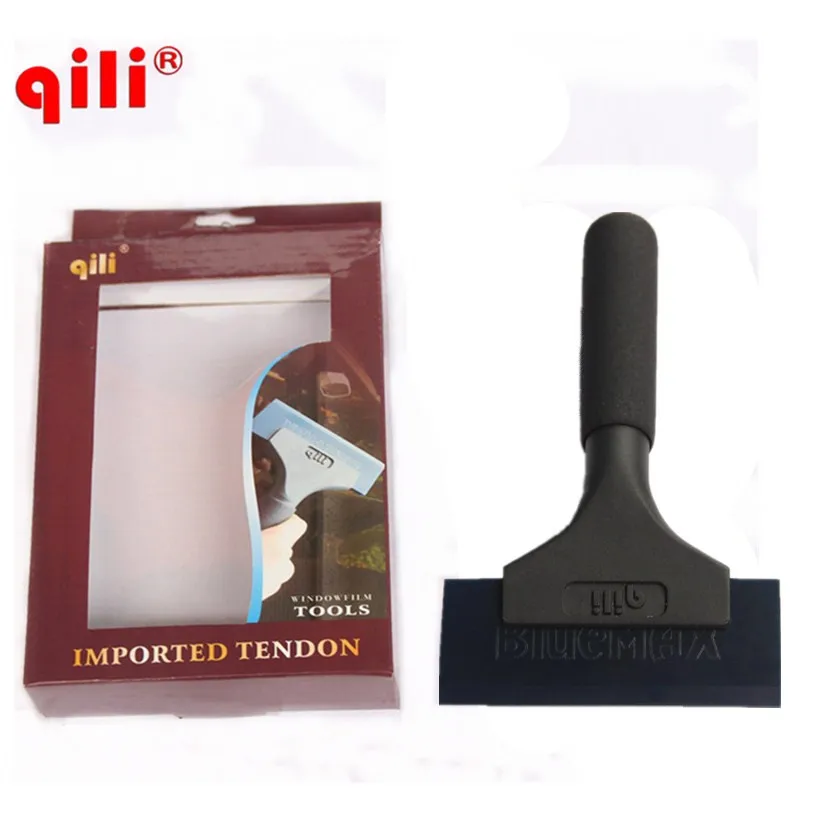 QH-02 Black Aluminum Handle Squeegee Import Rubber Blade Scraper Cleaner Window Glass Wipe Car Home Clean Tool