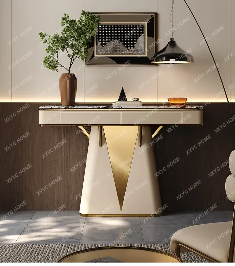 XX L light luxury natural luxury stone entrance platform modern simple home villa living room home storage