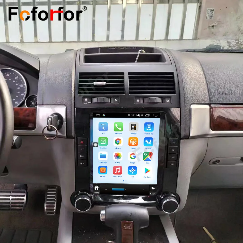 5G LTE Android 14.0 For Volkswagen TOUAREG 2003-2010 VW T5 Vertical Radio QLED Touch Screen Car GPS Navigation Auto Head Unit