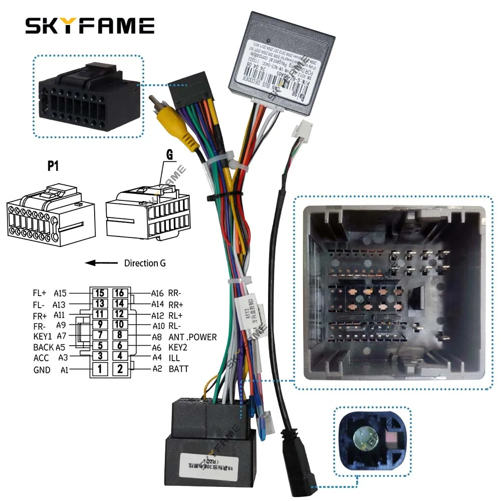 SKYFAME 16Pin Car Wiring Harness Adapter Canbus Box Decoder For Citroen C3 C5 DS6 Expert 3 Peugeot 208 308 4008 508 Jumpy 3