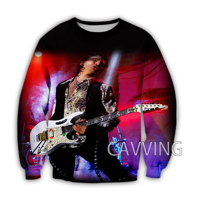 CAVVING-sudaderas con estampado 3D de Steve Vai para hombre y mujer, sudaderas de cuello redondo, estilo Harajuku, sudaderas de manga larga, C02