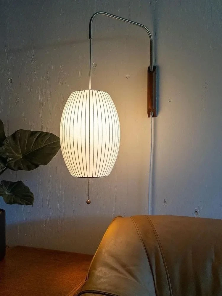 

Minimalist Atmosphere Silk Wall Lamp LED plug in Flying Saucer Wall Mounted Home Decor Bedroom Bedside reading Italian Design