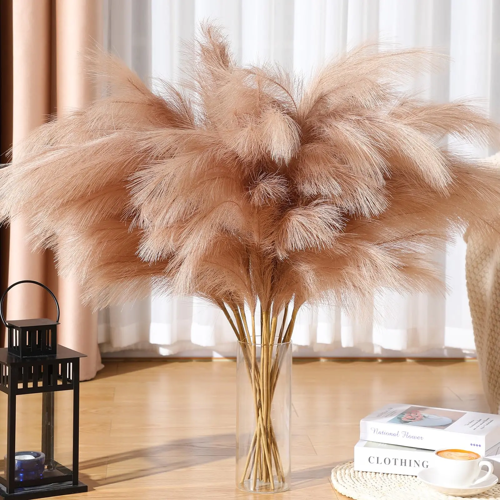 38inch Tall Artificial Flower Pampas Grass Decor Fluffy Faux Reed for Floor Vase Filler Home Boho Decor Wedding Party Decoration