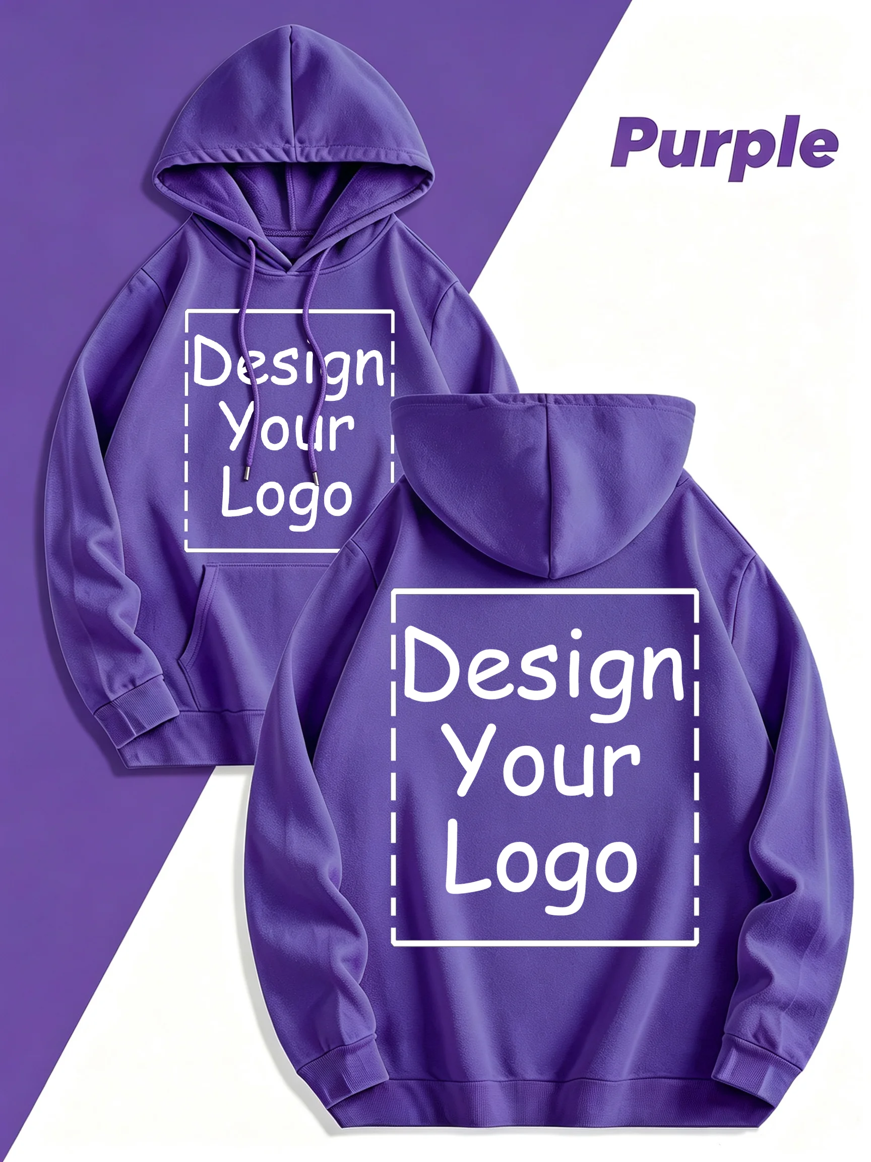 Customized Personalized Logo Text Print Men Hoody Family Autumn Pullover Fleece Casual Streetwear Loose Activity Hoodies