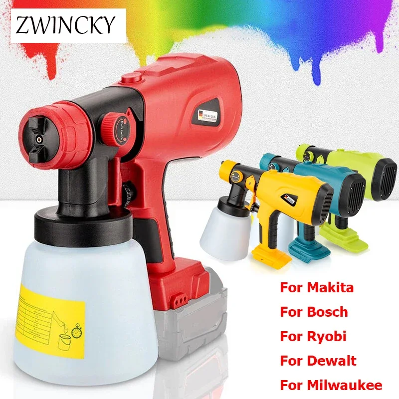 Spray Gun For Makita/Bosch/Dewalt/Milwaukee/Ryobi 18V 20V Lithium Battery Electric Furniture Paint Sprayer Airbrush Power Tool