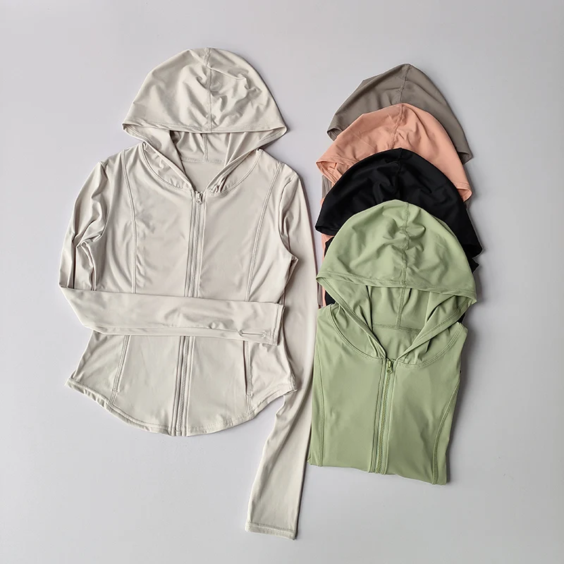 

Женская куртка для йоги с длинным рукавом, спортивные топы на молнии, рубашка для фитнеса, зимняя теплая толстовка с капюшоном, топ для спортзала, спортивная одежда, пальто для бега, тренировочная одежда