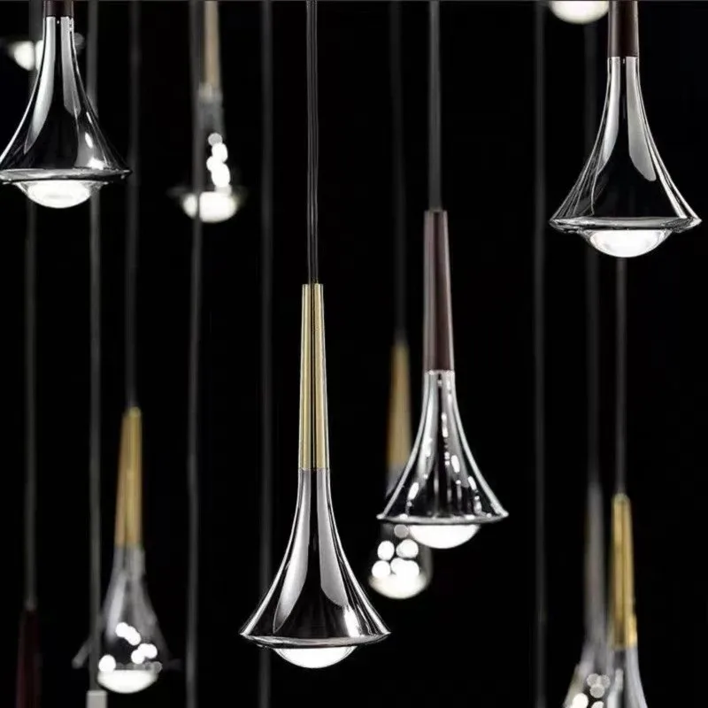 Rain Pendant lamp led danish design sliver light Bedroom Bedside spot light Living Room Kitchen Home Decor staircase light