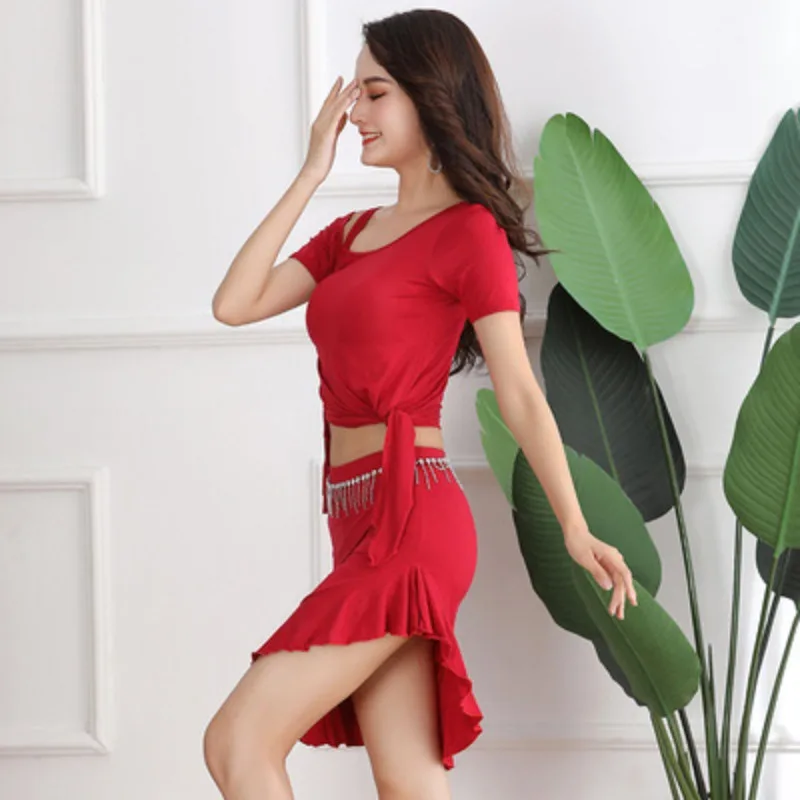 맞춤형 뉴 플러스 사이즈 밸리 댄스 의상 연습복 세트 플러스 사이즈 슬리밍 모달 실버 메쉬 초보자