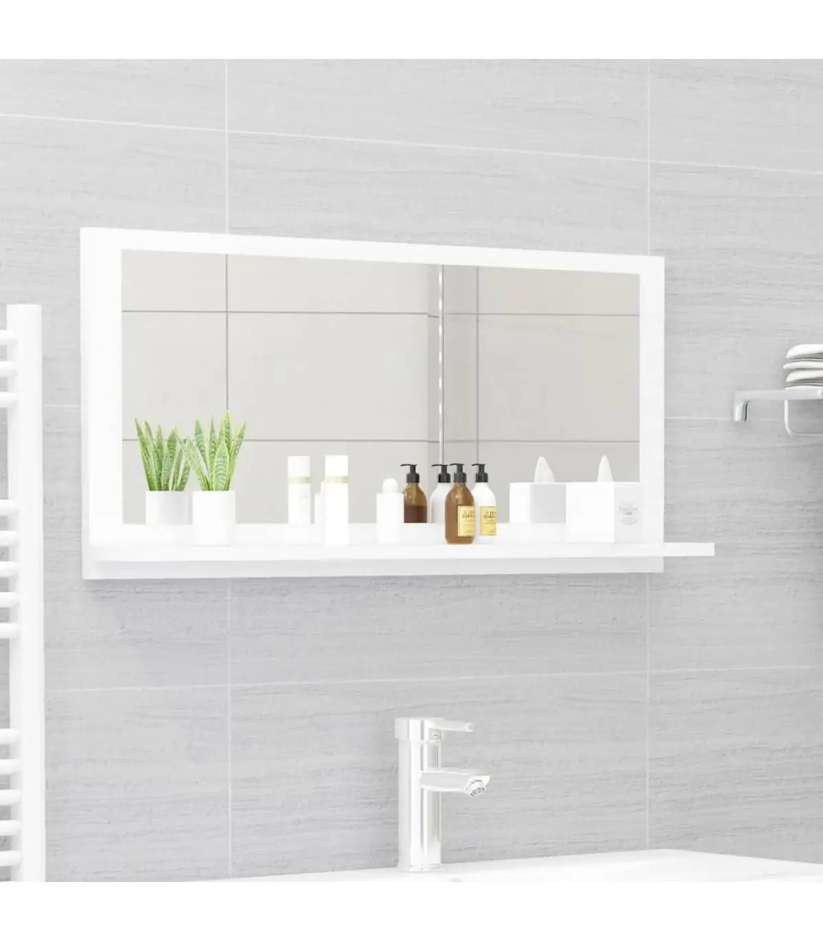 Bathroom vanities bathroom mirror white plywood 80x10,5x37 cm