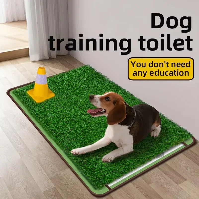 3-Layers Sustainable Use Indoor Artificial Lawn Pet Toilet Large Dog Training Pad Grass Potty Tray for Male and Female Dog