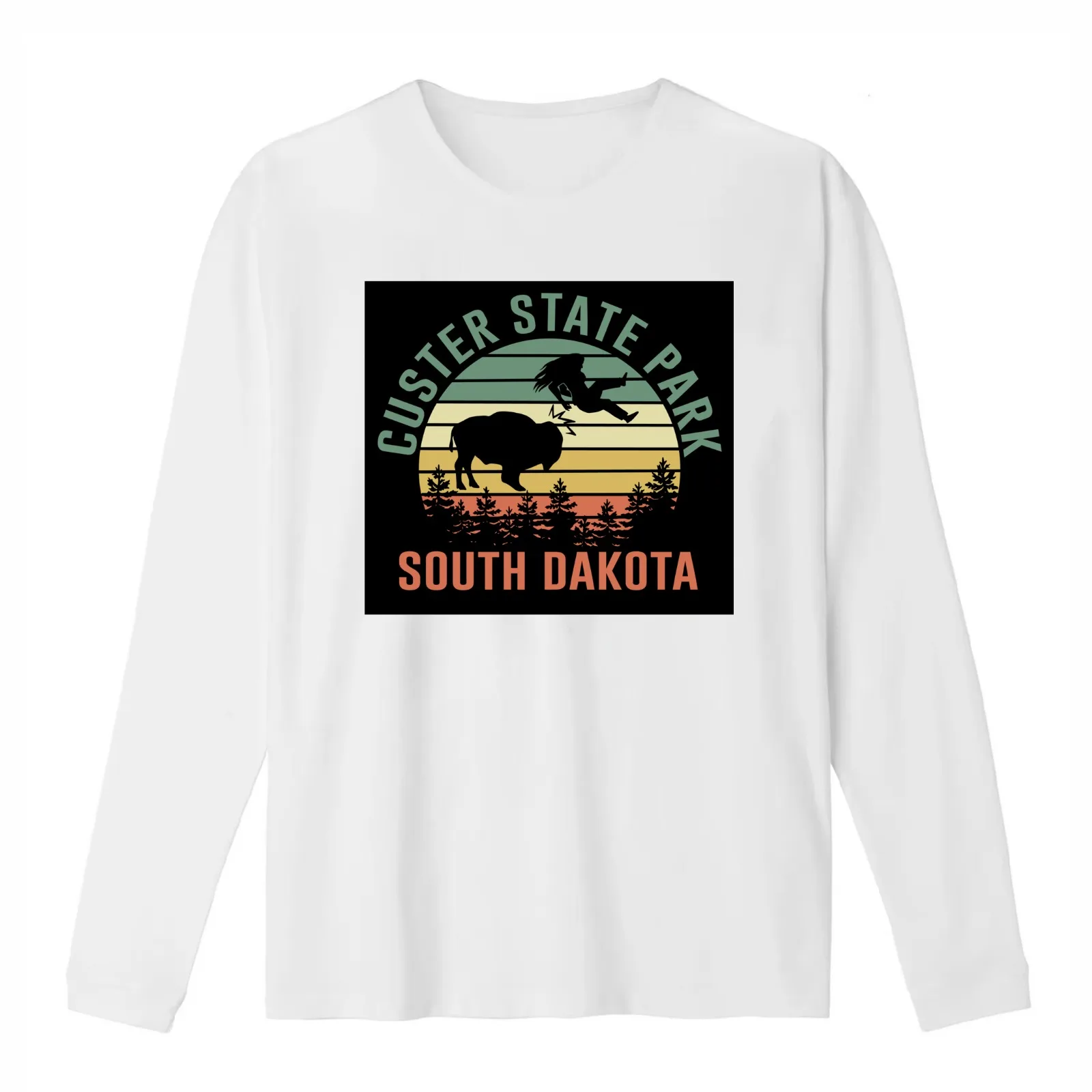Custer State Park South Dakota T-Shirt Summer Casual Cotton Tee Oversized Streetwear Tops Vintage Graphic Print 100% Cotton