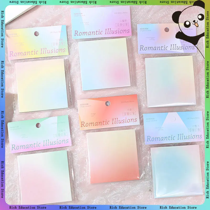100 ورقة متدرجة اللون بعد ذلك ملاحظات رومانسية الخيال الملح سلسلة هالة الذاكرة مهمة اللكم دفتر قيمة جمالية عالية