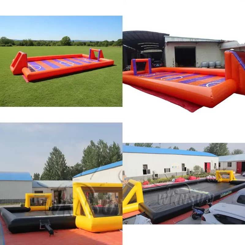 Factory Custom Inflatable Soccer Field Game Trampoline Large Commercial air Football Arena Fence Equipment