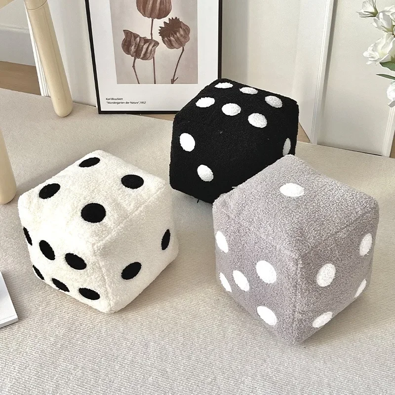 Home Decoration Pillows Creative and   Fun Simulation Dice Plush Toys Sofa Cushions Futon Floor Mats