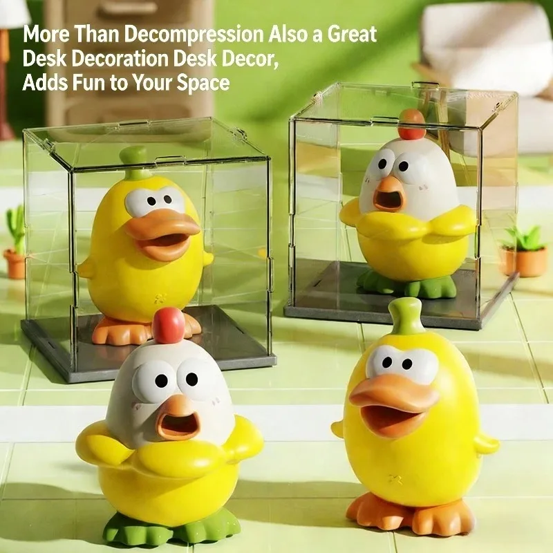 Giocattolo di pollo urlante per bambini Simpatico anatra gialla Giocattolo per pizzicare il bambino Alleviare lo stress Capacità di presa per esercizi in silicone sicuro