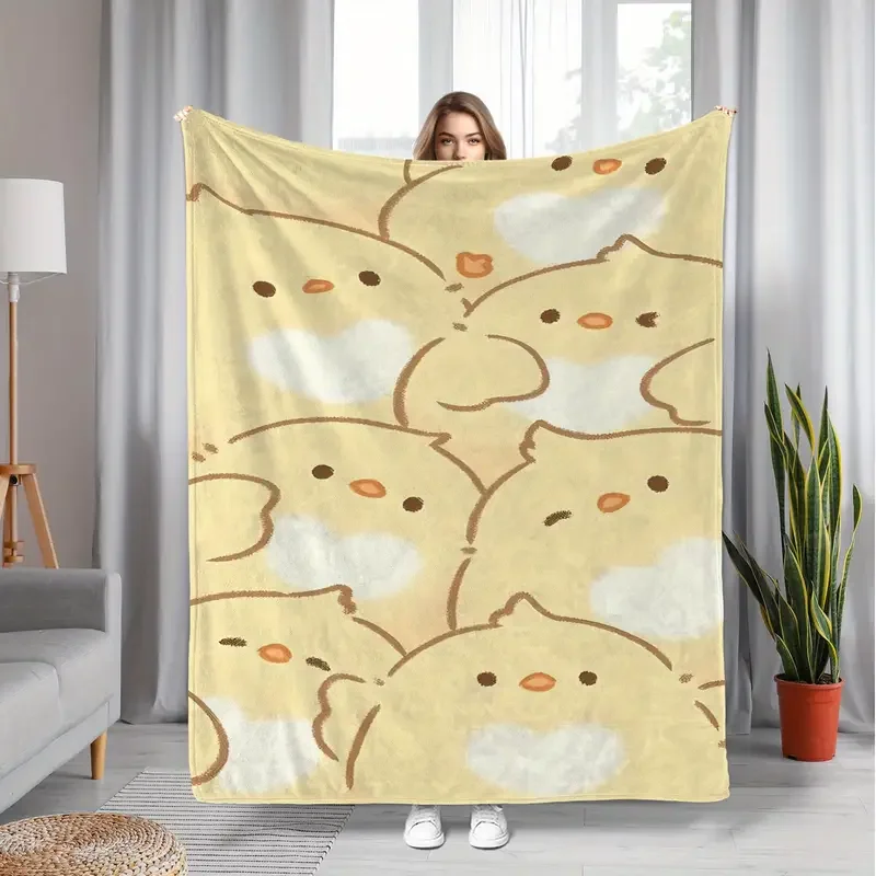 

Фланелевое одеяло с милым цыпленком — теплое и удобное — идеально подходит для кровати, дома, кемпинга, дивана, путешествий на Хэллоуин и Рождество