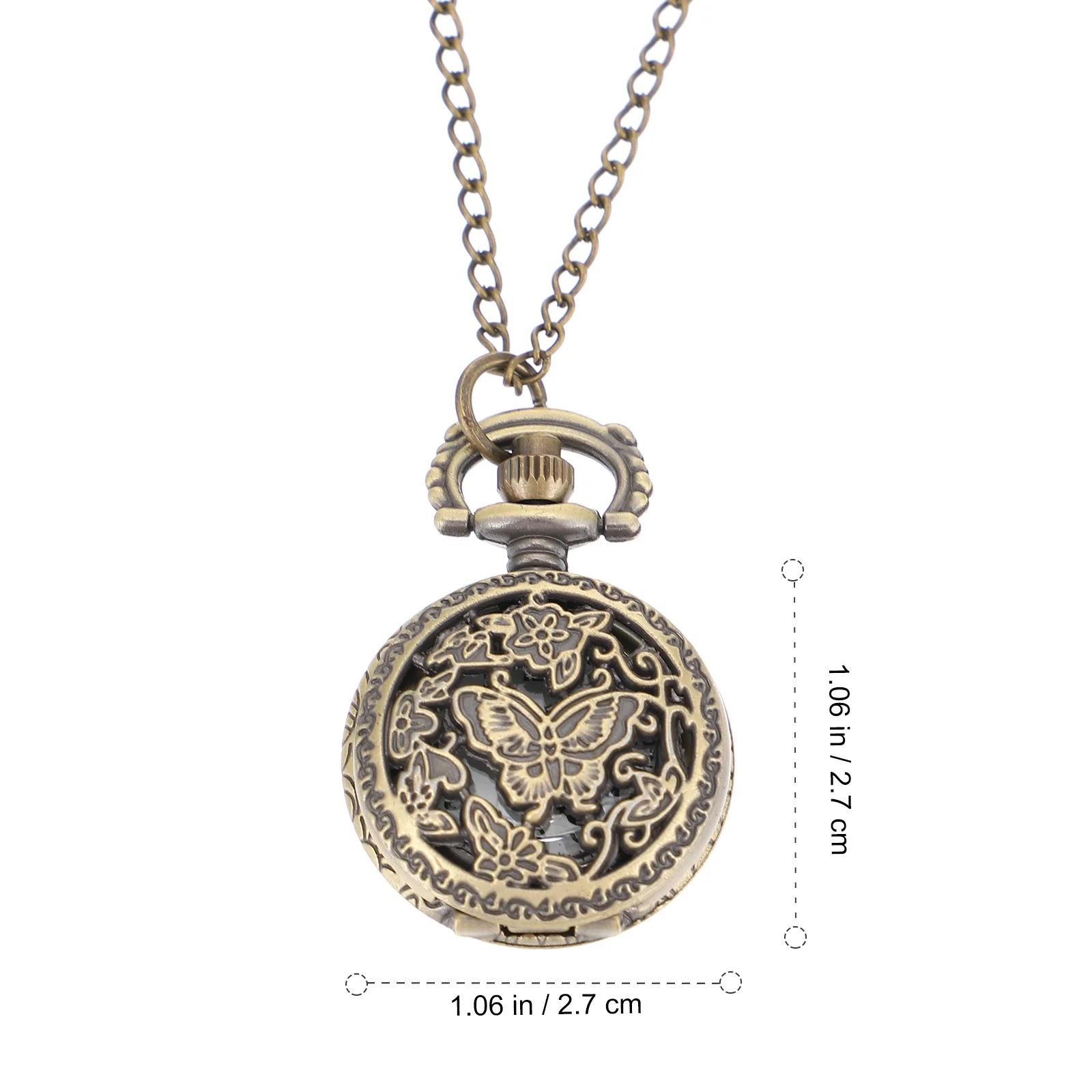1pc Retro Pocket Watch Hollow Lightweight Portable Design Precise Movement Durable Chain Included For Daily Wear Gift