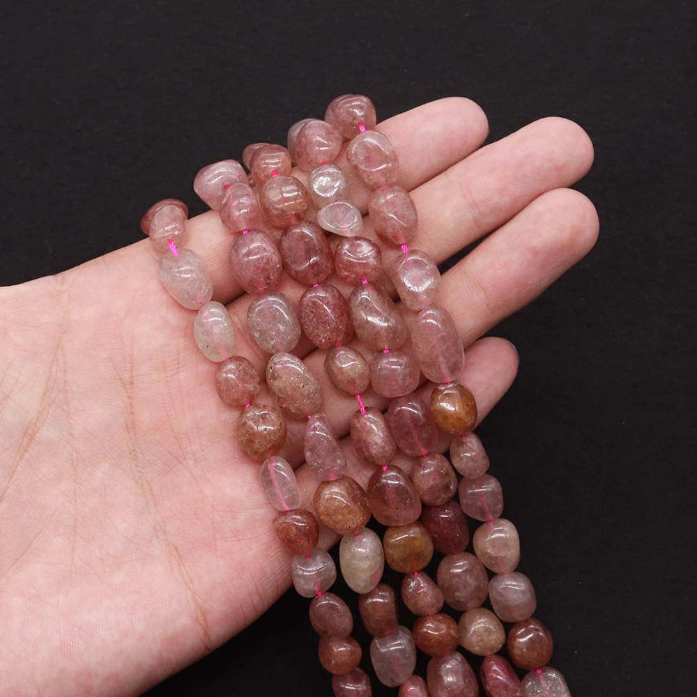 

Polishing Natural Stone Strawberry Crystal Irregular Loose Stone Beads 7-10mm Jewelry Making DIY Necklace Bracelet Earrings