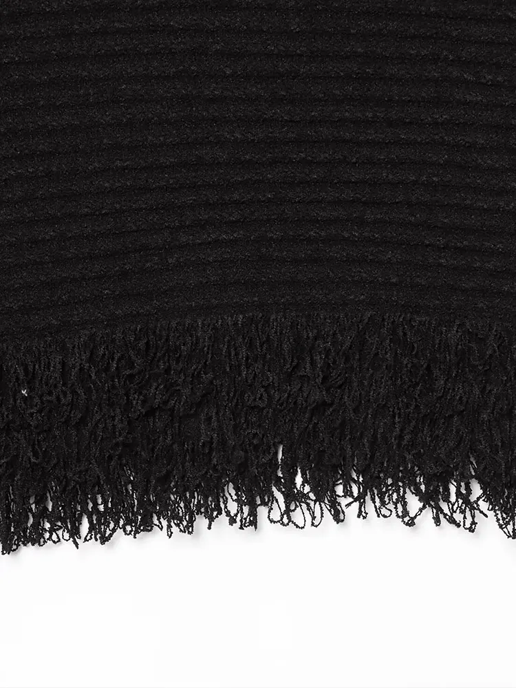 Chic Women Dress Tassels Solid Sleeveless O-Neck Sweater Mini Dress New Fashion 2025 Spring Summer Female Dress