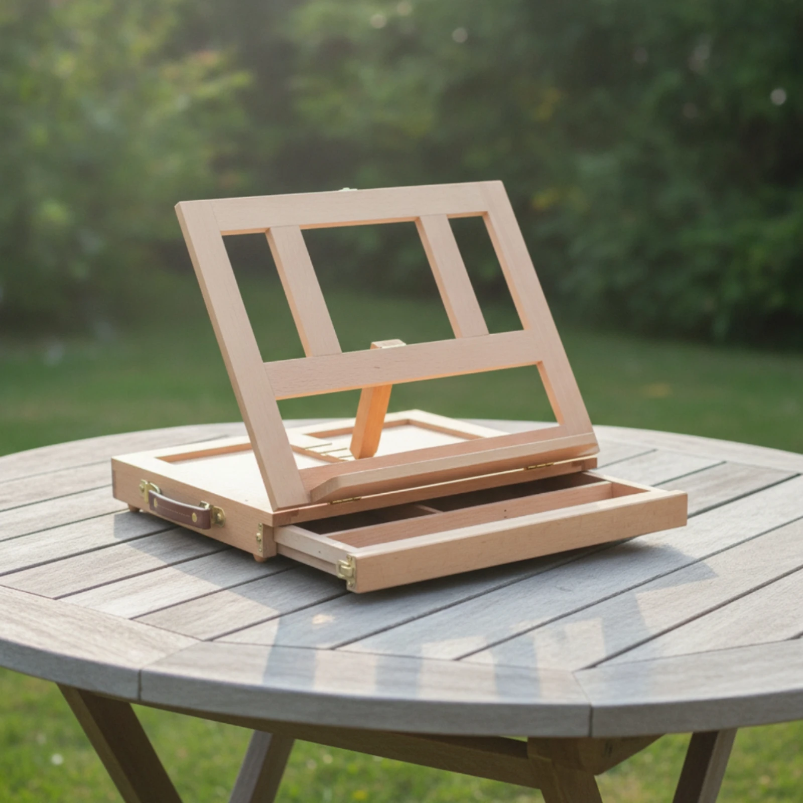 Desktop Easel with Drawer Compact Easel Box with Drawer Art Supply Storage Wooden Long-Lasting for Artists