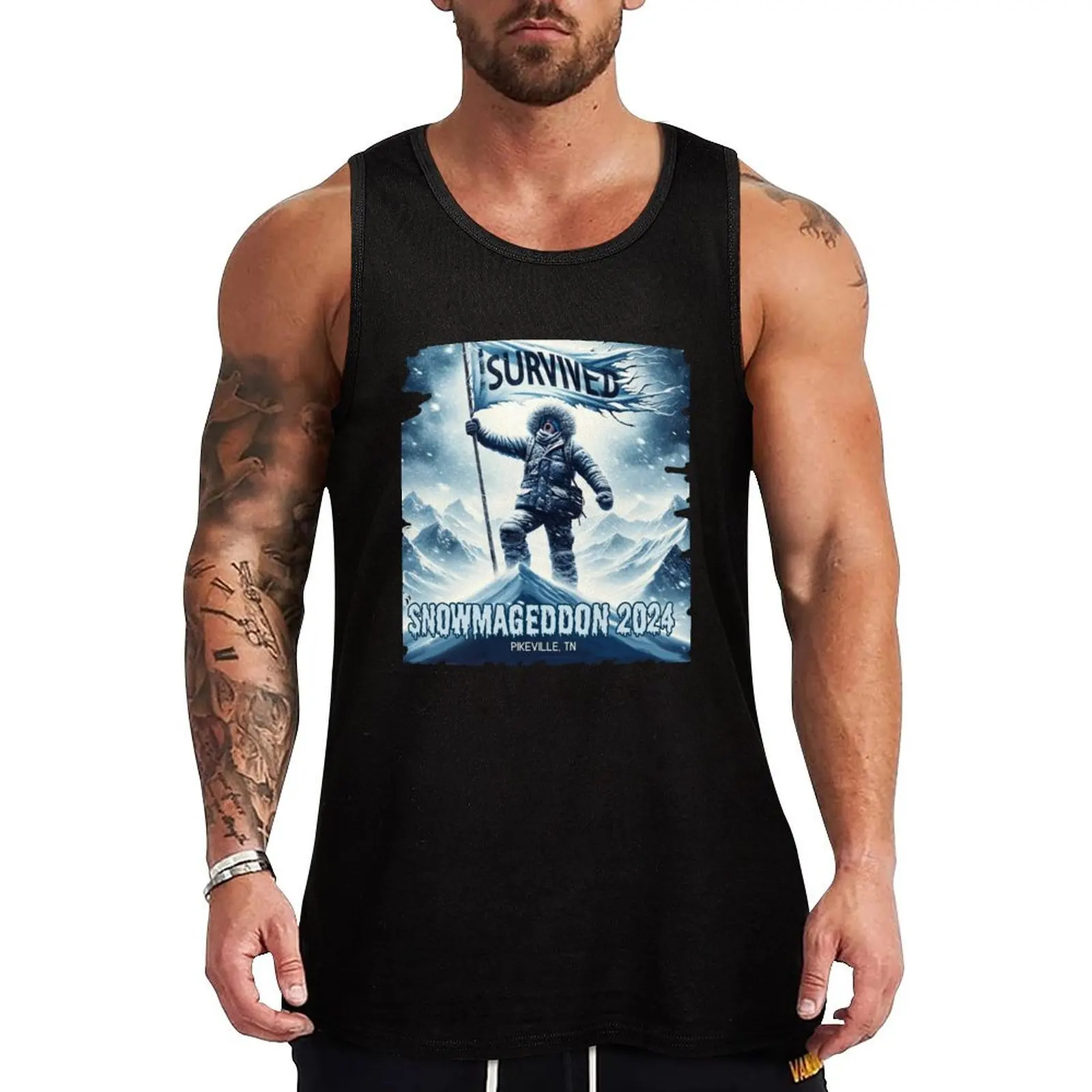 I Survived Pikeville, TN Tank Top sleeveless Men's t-shirts Top gym wear men