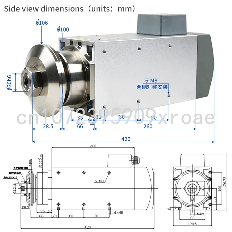 Air-cooled CNC Spindle Motor Machine Tool Accessories, 3kW