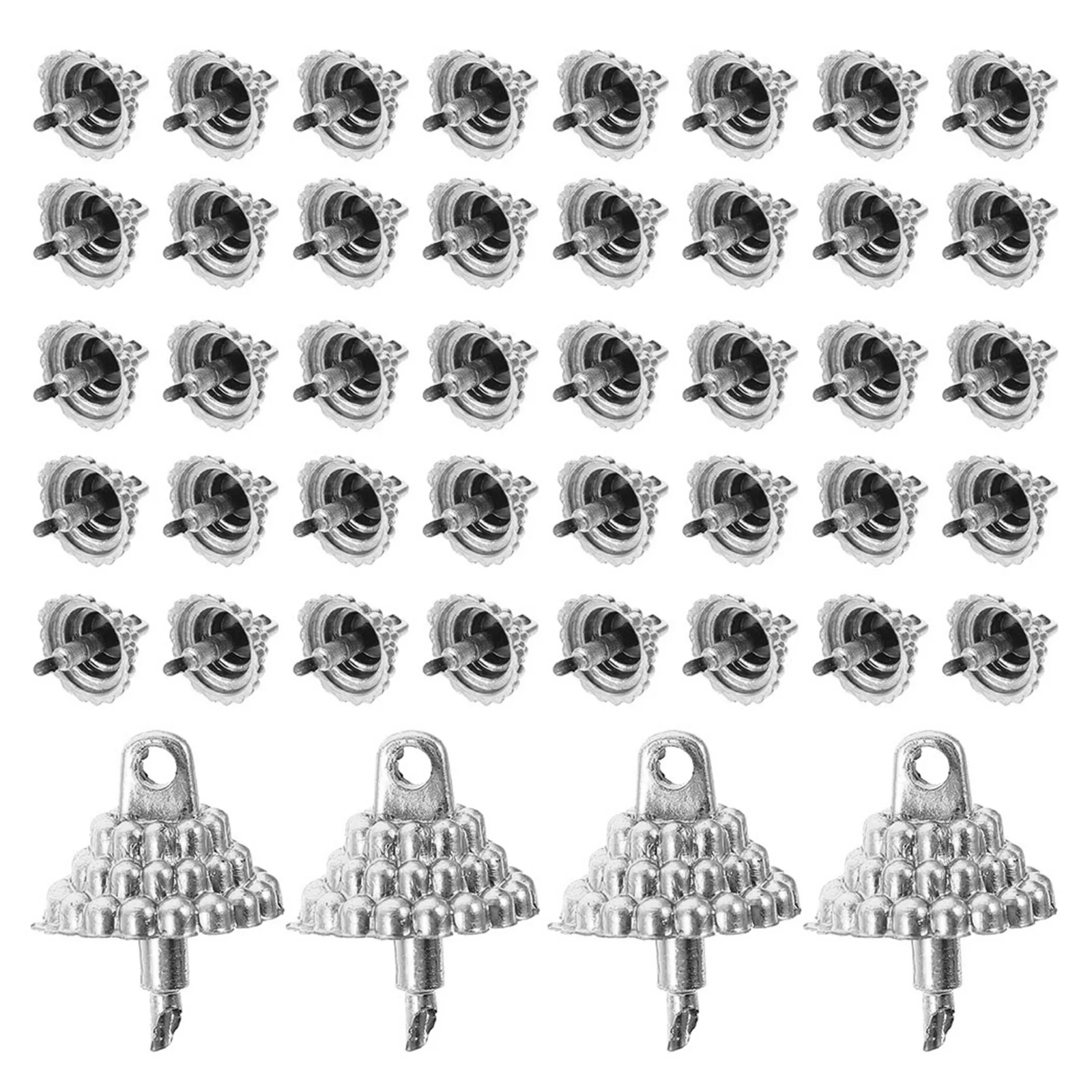 

200pcs Christmas Ball Hat Decor 1.5Cm Silver Plastic Replacement Caps For Diy Ornament Repair Bauble Topper Caps Glass Ceramic