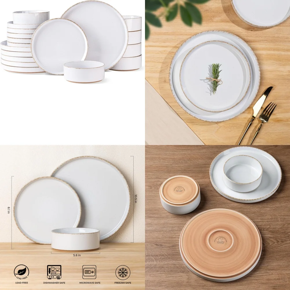 

Набор керамической посуды, 24 предмета, набор керамической посуды с ручной росписью на 8 входят тарелки, миски, элегантная коллекция посуды