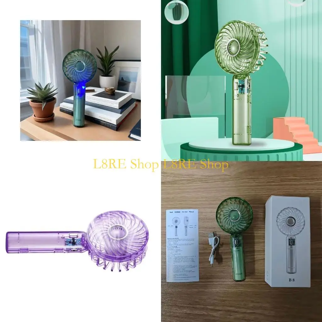 

Portable Fean Fean Portable Fan Motater Handheld Fean 3 Speed Desk Lightweight Rechargeable