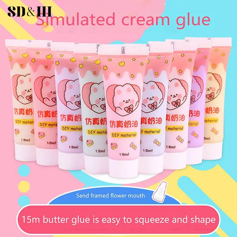 15ml Simulation Creme Kleber DIY Handy Shell Material hausgemachte Haarnadel Goo Karte Briefpapier Box Harz manuelle Paste Kleber
