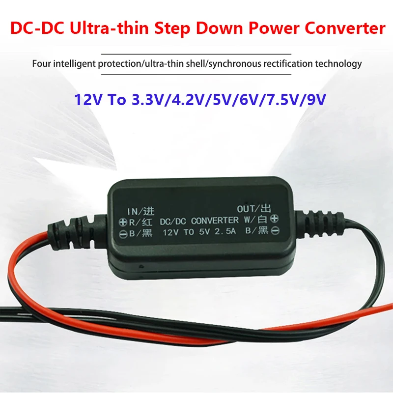 

Mini DC-DC Buck Converter 12V To 3.3V 4.2V 5V 6V 7.5V 9V Non-Isolated Step Down Power Supply Module Car Power Voltage Regulator