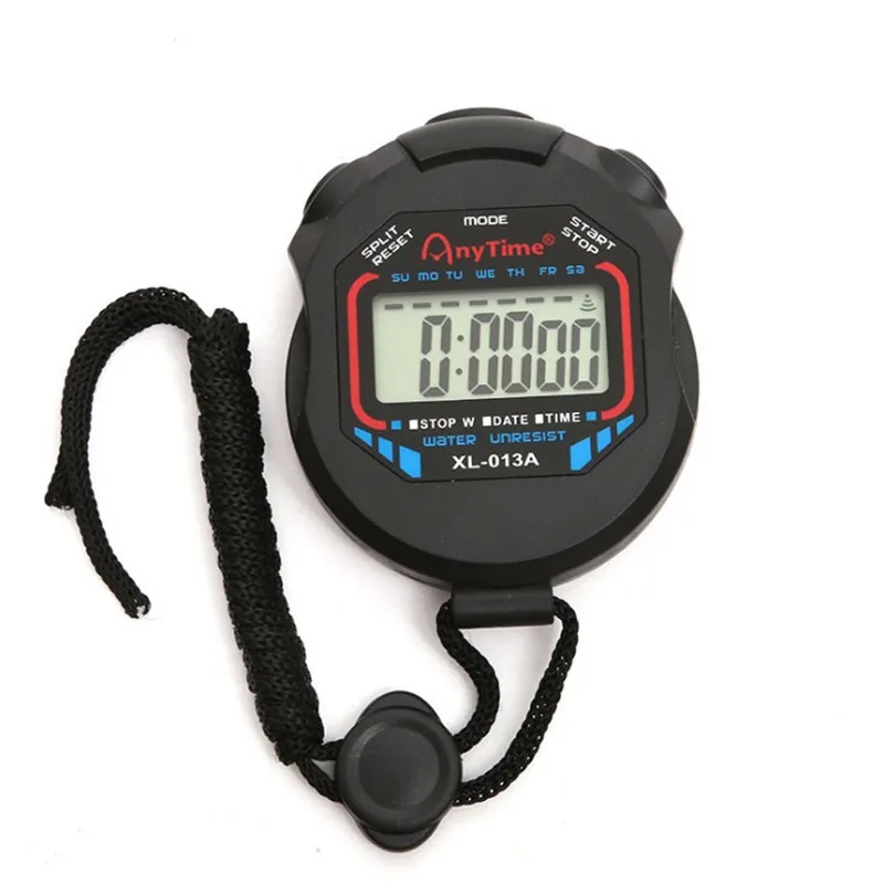 Imagem -04 - Lcd Portátil Profissional Esportes Cronômetro Relógio Digital Clássico com Corda Temporizador Impermeável Cronômetro