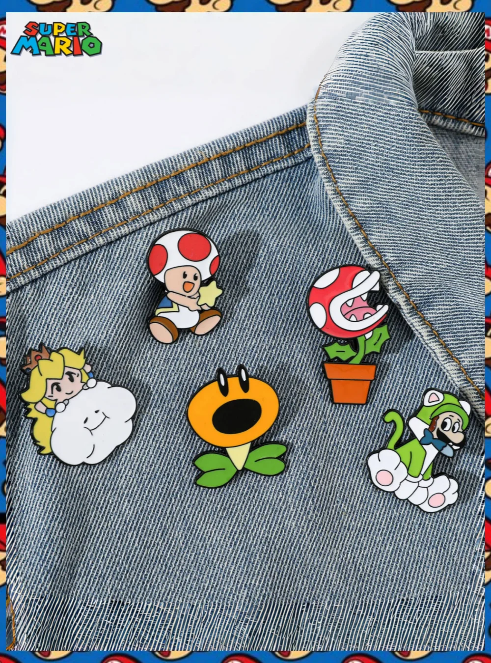 1 broche de Mario con personaje de dibujos animados japoneses MINISO, Super Mario, Pin accesorio de insignia de Metal con forma de seta de Super Mario, el mejor festivo