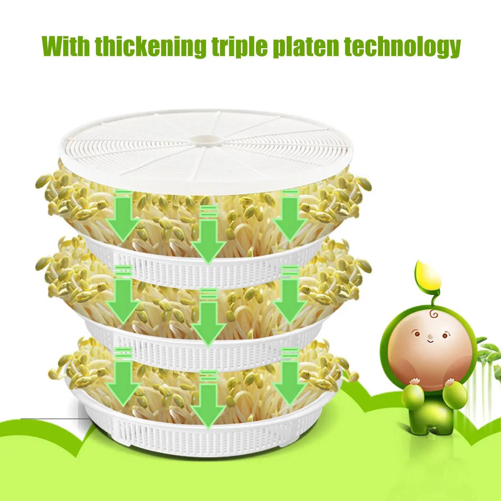 Fully Automatic Bean Sprouts Machine - Multifunctional Seed Sprouter for home Use, 220V CN Plug