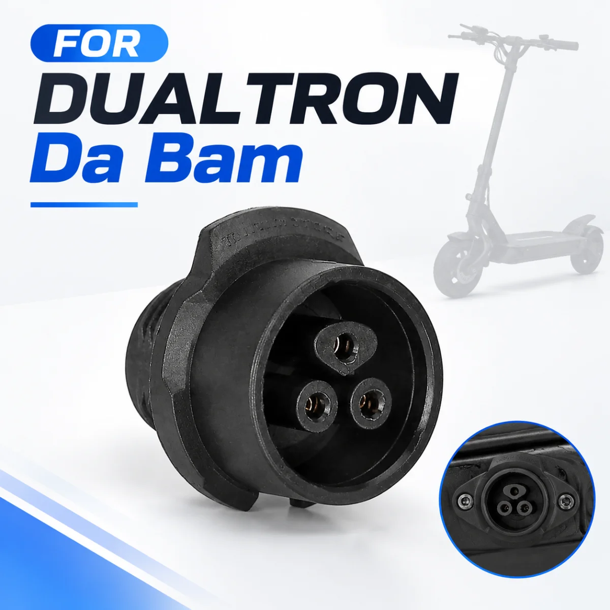 Dualtron Da Bam 3-Pin Charging Port Female Socket – Embedded Power Inlet Socket for Electric Scooter