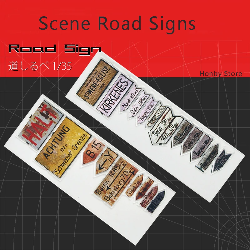 

1/35 Model Assembly Scene Road Sign Sand Table Building Model Signboard And Signpost Model Kit Modeling Dioirama