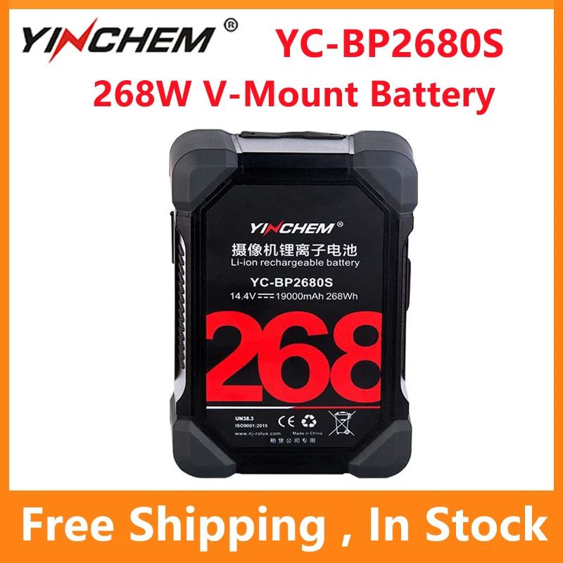 Yinchem YC-BP2680S Lithium Batterij Usb-Poort D-TAP Poort 268W V-Mount Plaat Batterij Voor Slr Fotografie Camera Vul Licht