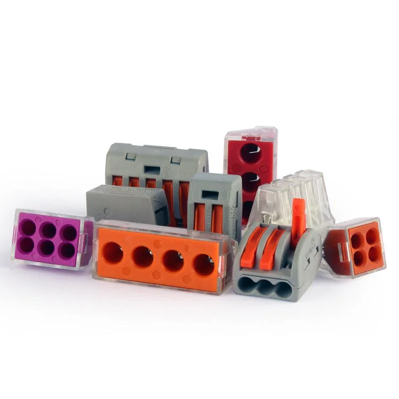 

10pcs PCT-102/104/106/108 2/4/6/8pins Universal Compact Wire Wiring Connector Conductor Terminal Block With Lever 0.75-2.5mm^2