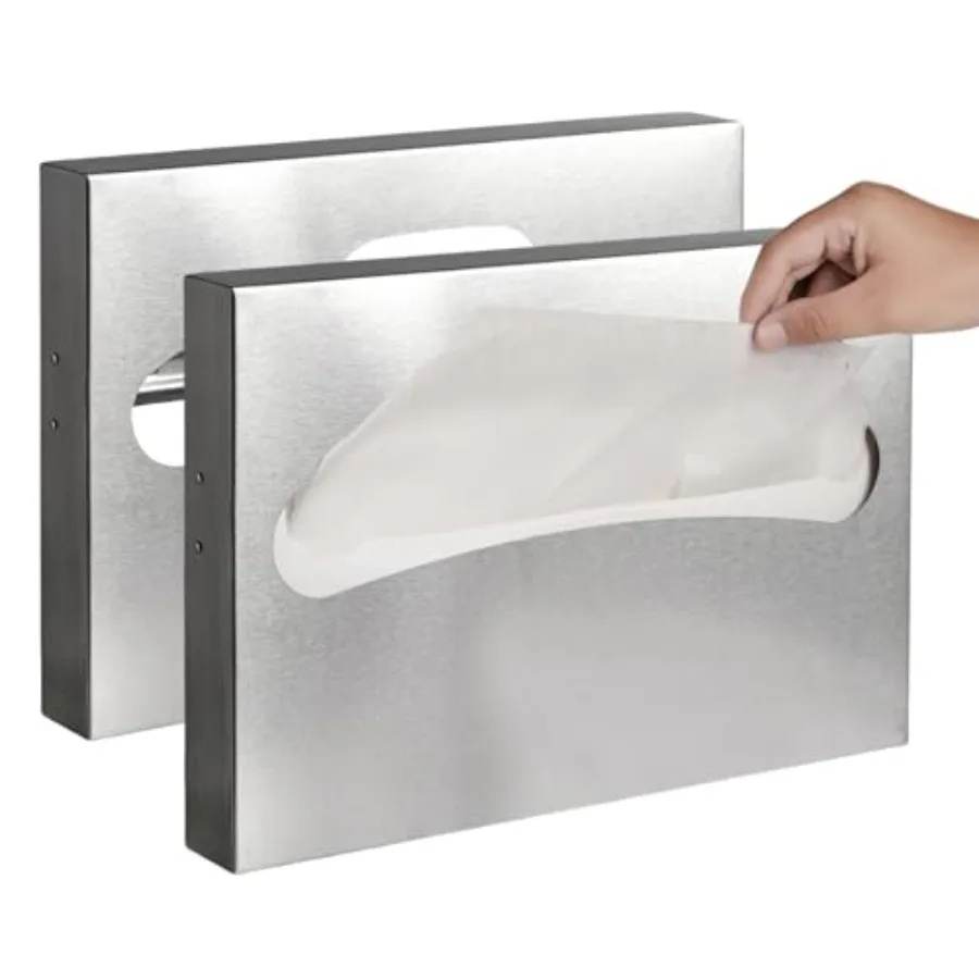 

2 Pack Toilet Seat Cover Dispenser, Commercial Stainless Steel Brushed Toilet Seat Cover Holder for Disposable Toilet Seat Cove