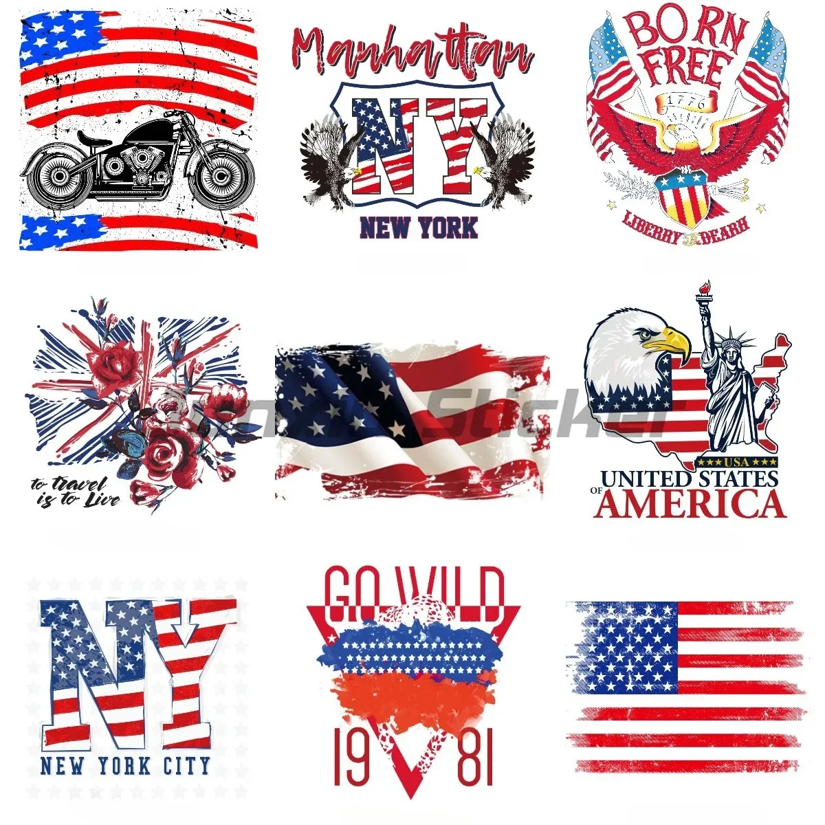 

Creative American Flag Decals Racing Car Motorcycle Bumper Truck Helmet Door Wall Sticker Customizable