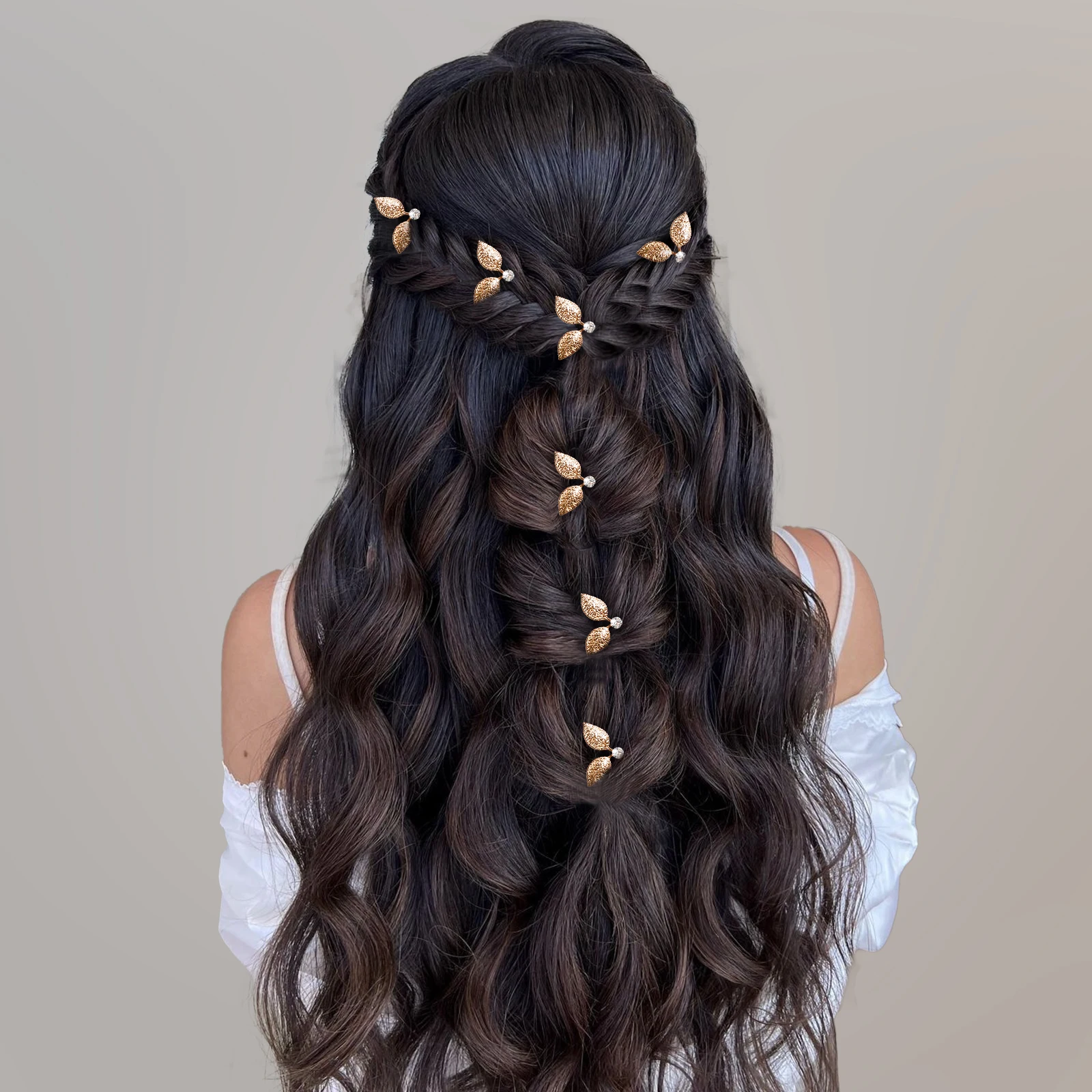 

YouLaPan Gold Color Alloy Leaf Hairpin Bridal Hair Accessories Wedding Hair Jewelry for Women Bride Headdress Headpiece HP769