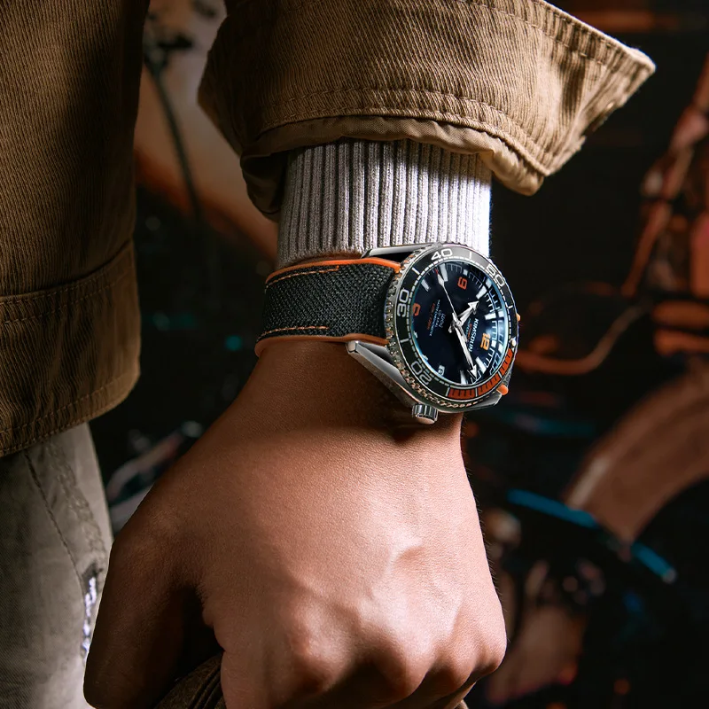 Новые мужские часы, поддельные механические часы, одинаковый стиль Haima, модная лента, календарь, светящиеся, вырезанные, прозрачная подошва, кварцевые часы