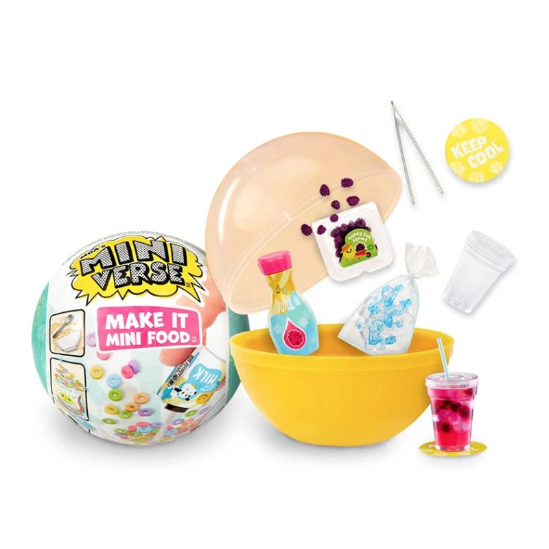 لعبة Miniiverse Mini Food Mga Miniature Plastic Fashion Surprise Ball صندوق أعمى للأطفال مصنوع يدويًا بنفسك